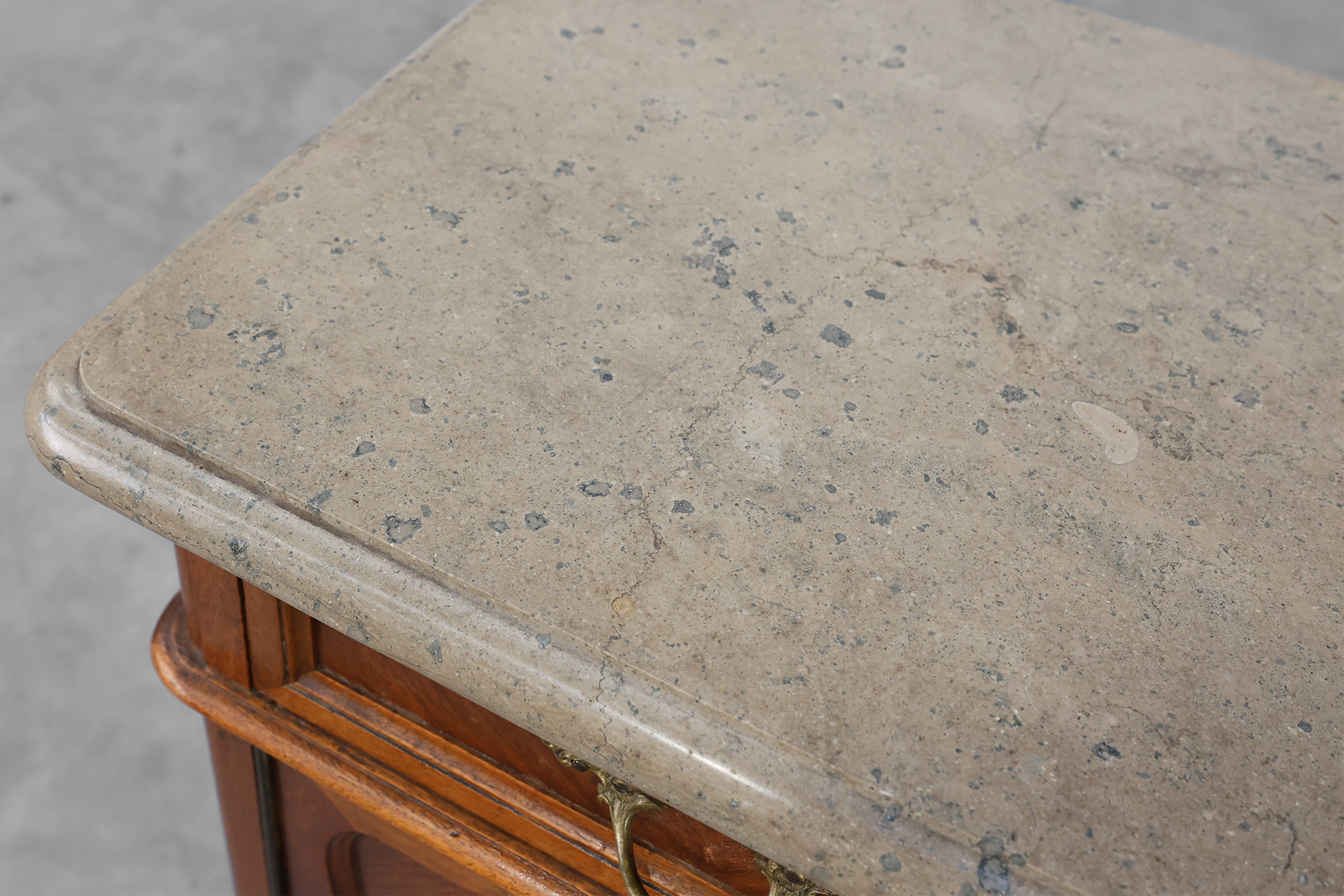 Pair Louis XV‑Style Nightstands with Marble Tops, France ca. 1900thumbnail